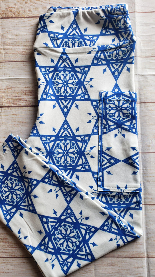 Blue star of David skorts and capris with pockets