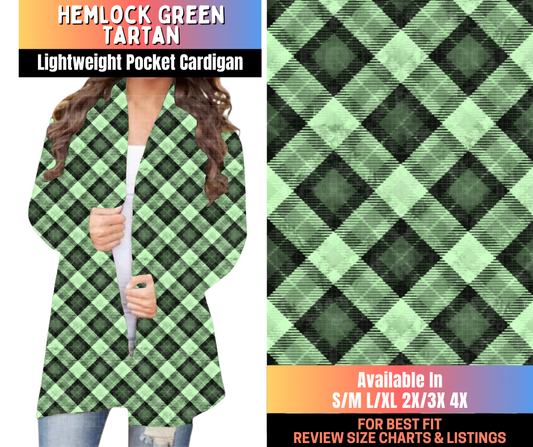 Preorder! Closes 10/15. ETA Jan. Hemlock Green Tartan Pocket Cardigan