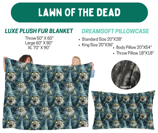 Preorder! Closes 10/12. ETA Jan. Lawn Of The Dead Luxe Plush Fur Blanket and/or DreamSoft Pillowcase