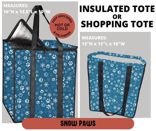 Preorder! Closes 9/11. ETA Dec. Snow Paws Shopping & Insulated Tote