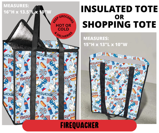 Preorder! Closes 3/23. ETA June. Firequacker Shopping & Insulated Tote