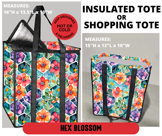 Preorder! Closes 3/23. ETA June. Hex Blossom Shopping & Insulated Tote