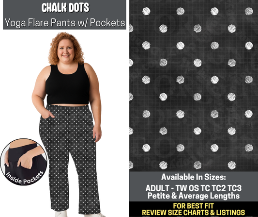 Preorder! Closes 5/19. ETA Aug. Chalk Dots Yoga Flare Pants