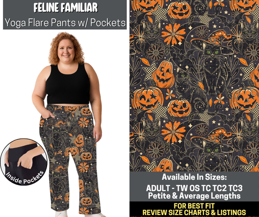 Preorder! Closes 5/19. ETA Aug. Feline Familiar Yoga Flare Pants