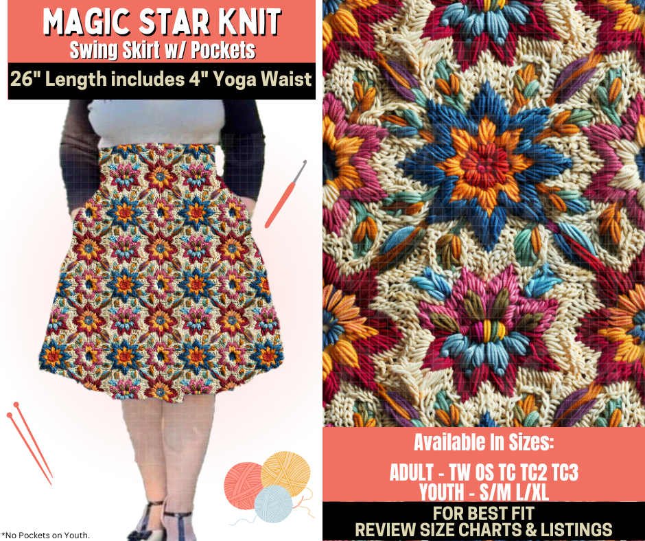 Preorder! Closes 10/1. ETA Dec. Magic Star Knit Swing Skirt