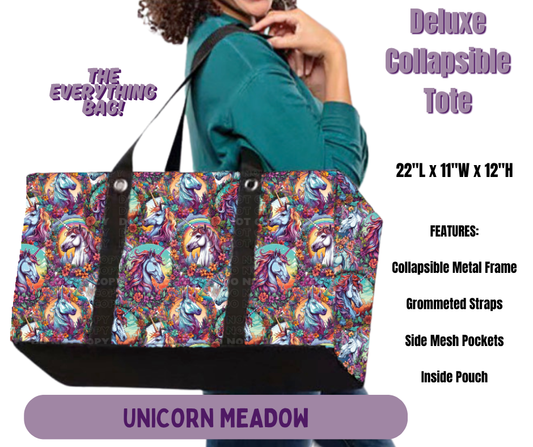 Preorder! Closes 5/14. ETA Aug. Unicorn Meadow Collapsible Tote