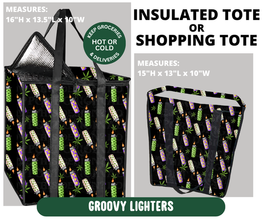 Preorder! Closes 10/7. ETA Jan. Groovy Lighters Shopping & Insulated Tote