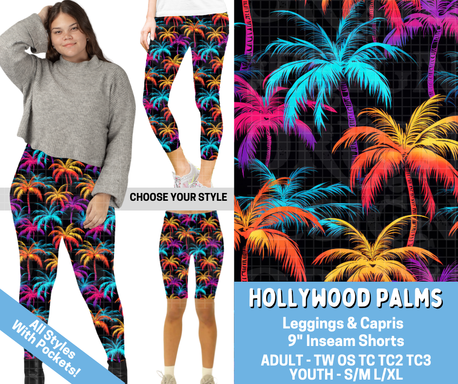 Preorder! Closes 4/16. ETA July. Hollywood Palms Combo Legging Lengths