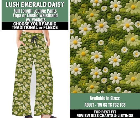 Preorder! Closes 12/4. ETA Feb. Lush Emerald Daisy Lounge Pants Choose Fleece or Traditional