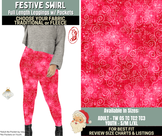 Preorder! Closes 9/15. ETA Dec. Festive Swirl Leggings Choose Fleece or Traditional