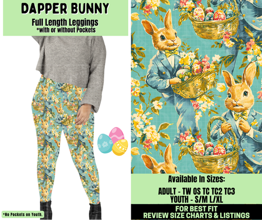 Preorder! Closes 1/19. ETA April. Dapper Bunny Full Length Leggings w/wo Pockets