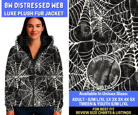 Preorder! Closes 10/20. ETA Jan. BW Distressed Web Luxe Fur Jacket