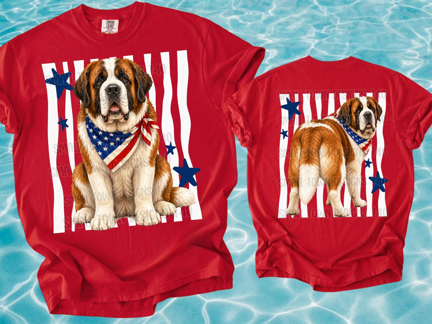 PATRIOTIC PUPS DOUBLE SIDED TEE - MULTIPLE BREEDS!