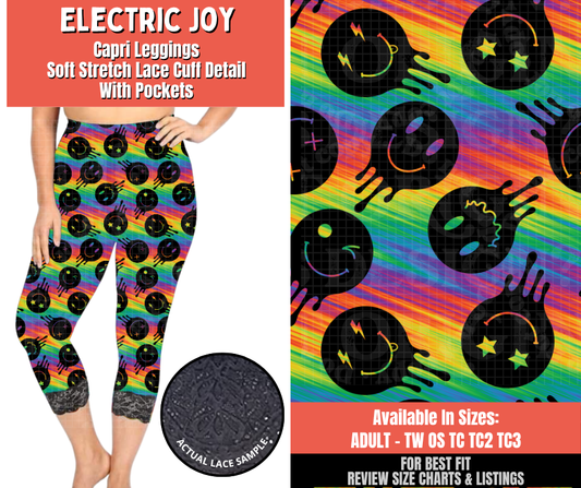 Preorder! Closes 5/18. ETA Aug. Electric Joy Lace Cuff Capris w/ Pockets