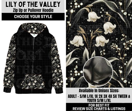 Preorder! Closes 10/6. ETA Dec. Lily Of The Valley Zip-Up or Pullover Hoodie