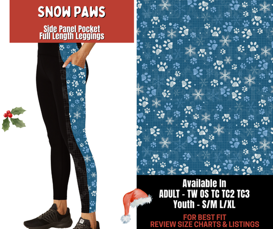 Preorder! Closes 9/24. ETA Dec. Snow Paws Side Panel Pocket Full Length Leggings