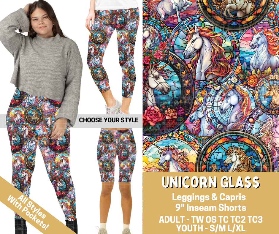 Preorder! Closes 2/26. ETA May. Unicorn Glass Combo Legging Lengths