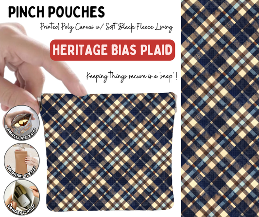 Preorder! Closes 10/5. ETA Jan. Heritage Bias Plaid Pinch Pouches in 3 Sizes