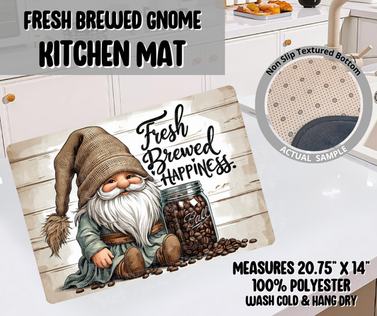 Preorder! Closes 9/10. ETA Dec. Fresh Brewed Gnome Kitchen Mat