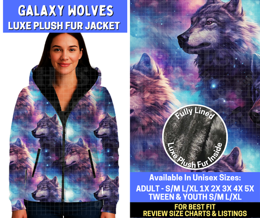 Preorder! Closes 10/20. ETA Jan. Galaxy Wolves Luxe Fur Jacket