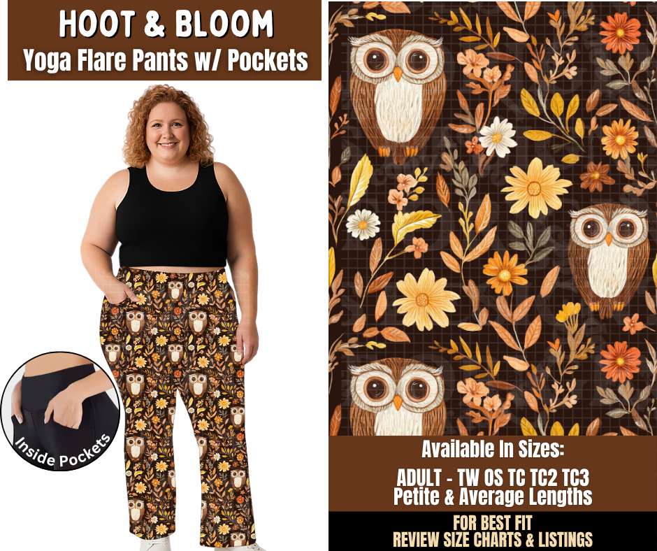 Preorder! Closes 7/29. ETA Oct. Hoot & Bloom Yoga Flare Pants