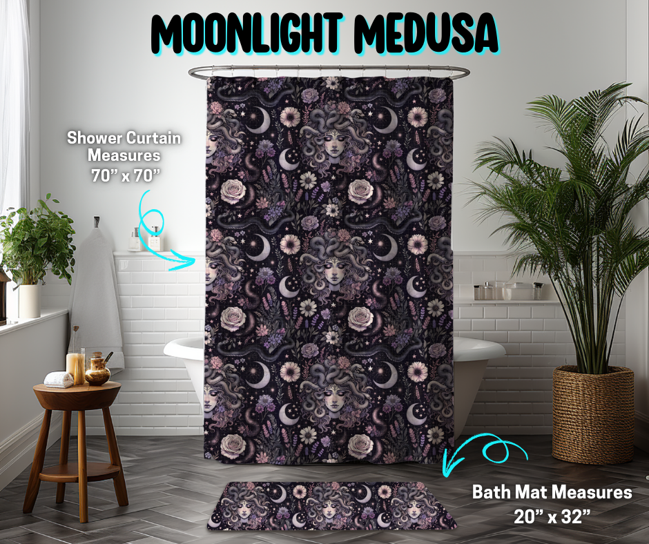 Preorder! Closes 3/26. ETA June. Moonlight Medusa Custom Shower Curtain and/or Bath Mat