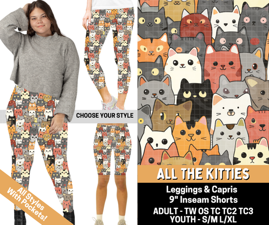 Preorder! Closes 5/25. ETA Aug. All The Kitties Combo Legging Lengths