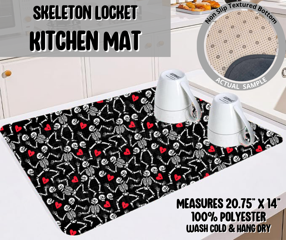 Preorder! Closes 11/26. ETA Feb. Skeleton Locket Kitchen Mat