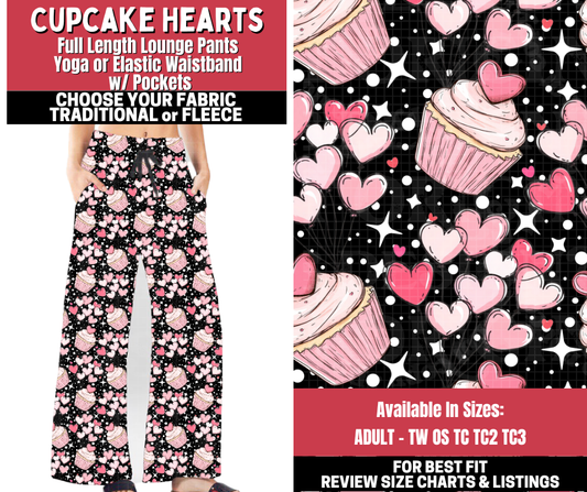 Preorder! Closes 11/13. ETA Jan. Cupcake Hearts Lounge Pants Choose Fleece or Traditional