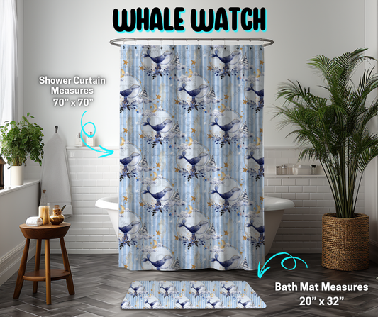 Preorder! Closes 3/26. ETA June. Whale Watch Custom Shower Curtain and/or Bath Mat