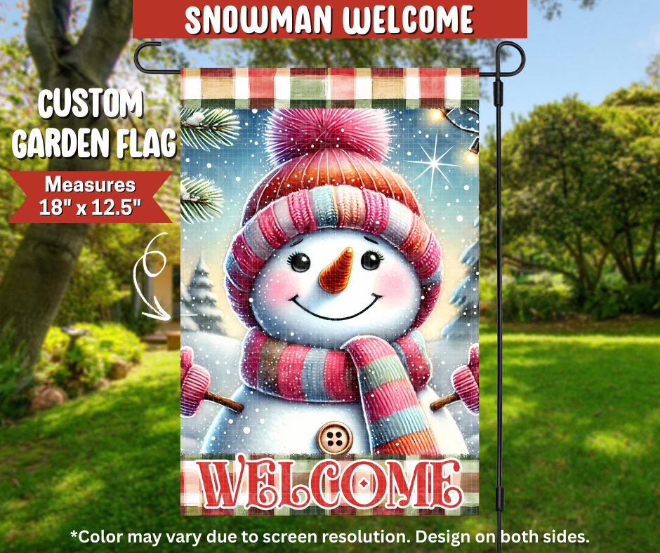 Preorder! Closes 9/22. ETA Dec. Snowman Welcome Garden Flag