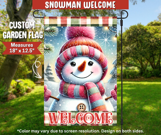 Preorder! Closes 9/22. ETA Dec. Snowman Welcome Garden Flag