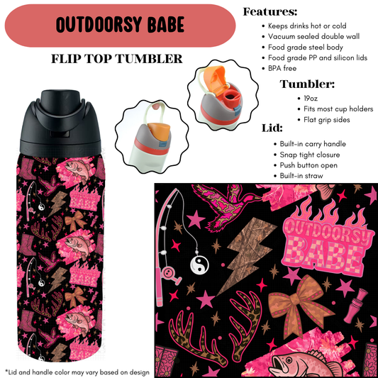 Preorder! Closes 9/18. ETA Dec. Outdoorsy Babe Flip Top Tumbler