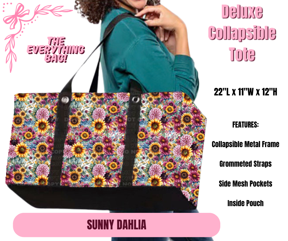 Preorder! Closes 11/27. ETA Feb. Sunny Dahlia Collapsible Tote