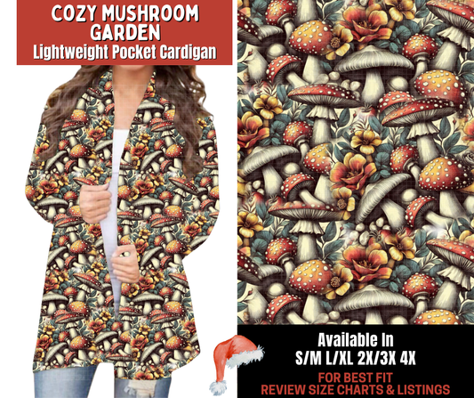 Preorder! Closes 9/24. ETA Dec. Cozy Mushroom Garden Pocket Cardigan