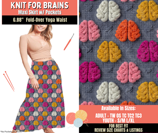 Preorder! Closes 10/1. ETA Dec. Knit For Brains Maxi Skirt