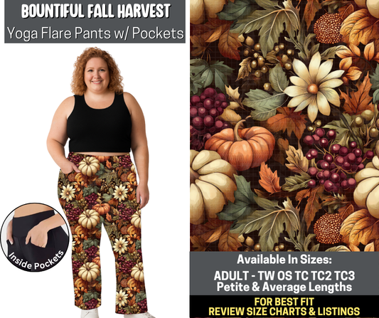 Preorder! Closes 5/19. ETA Aug. Bountiful Fall Harvest Yoga Flare Pants