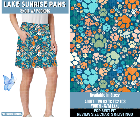 Preorder! Closes 1/15. ETA April. Lake Sunrise Paws Skort