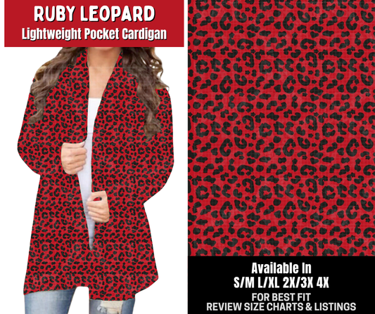 Preorder! Closes 10/26. ETA Jan. Ruby Leopard Pocket Cardigan