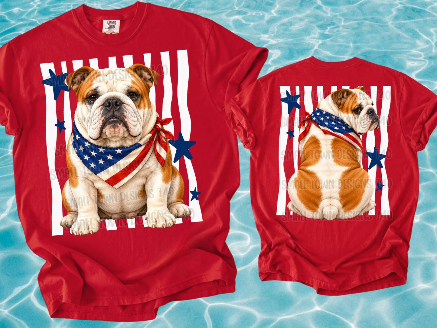 PATRIOTIC PUPS DOUBLE SIDED TEE - MULTIPLE BREEDS!