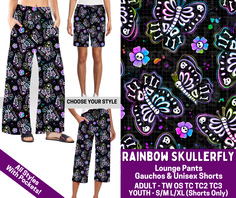 Preorder! Closes 2/19. ETA May. Rainbow Skullerfly Combo Lounge Lengths