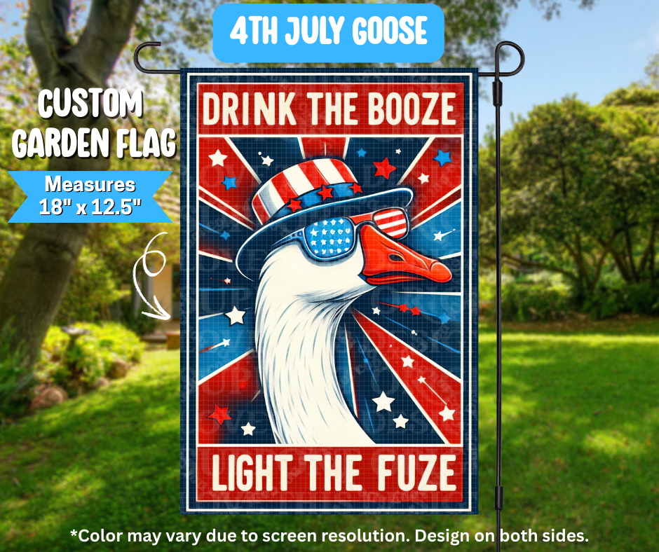 Preorder! Closes 3/9. ETA June. 4th July Goose Garden Flag