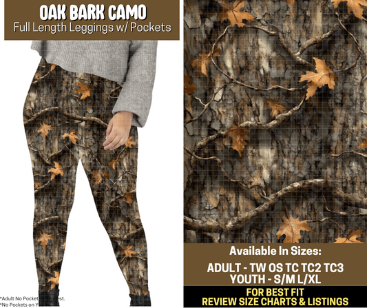 Preorder! Closes 9/12. ETA Dec. Oak Bark Camo Full Length Leggings w/wo Pockets