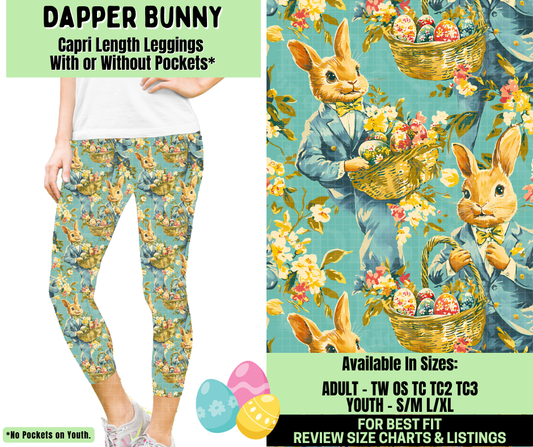 Preorder! Closes 1/19. ETA April. Dapper Bunny Capri Length Leggings w/wo Pockets