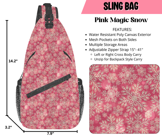 Preorder! Closes 9/17. ETA Dec. Pink Magic Snow Sling Bag