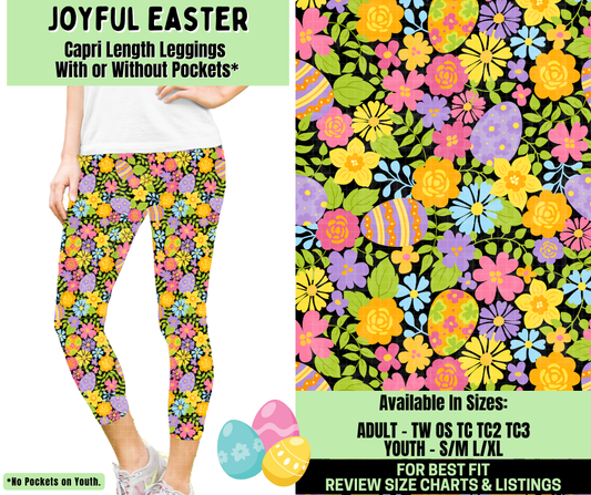 Preorder! Closes 1/19. ETA April. Joyful Easter Capri Length Leggings w/wo Pockets