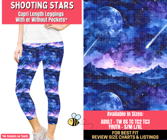 Preorder! Closes 1/28. ETA April. Shooting Stars Capri Length Leggings w/wo Pockets
