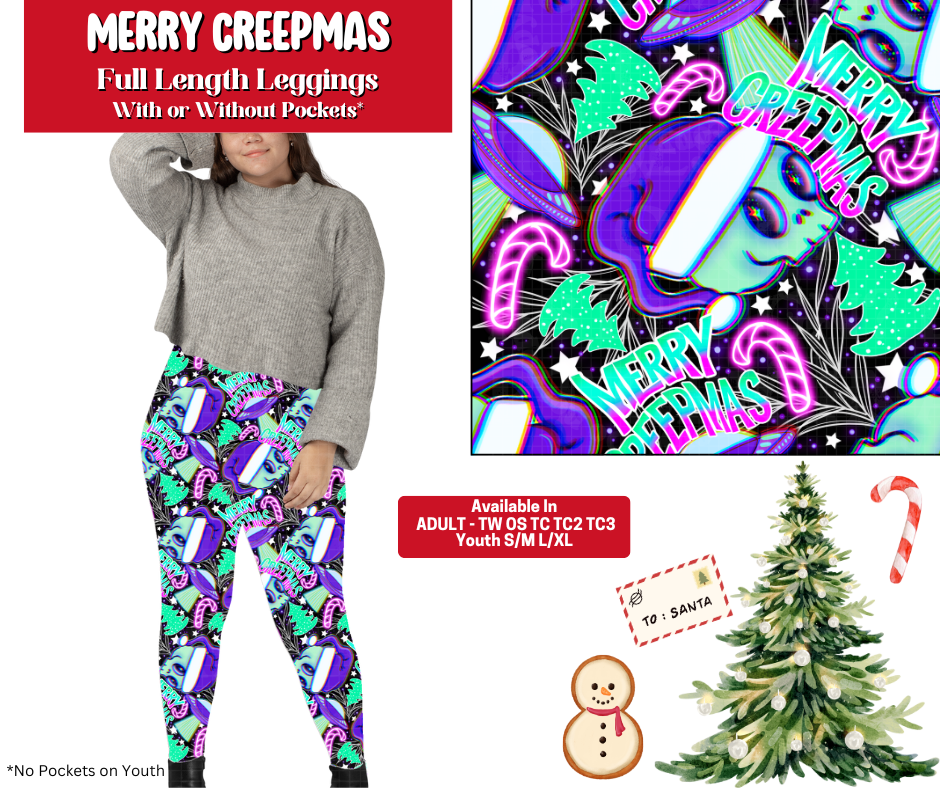 Preorder! Closes 7/17. ETA Sept. Merry Creepmas Full Length Leggings w/wo Pockets
