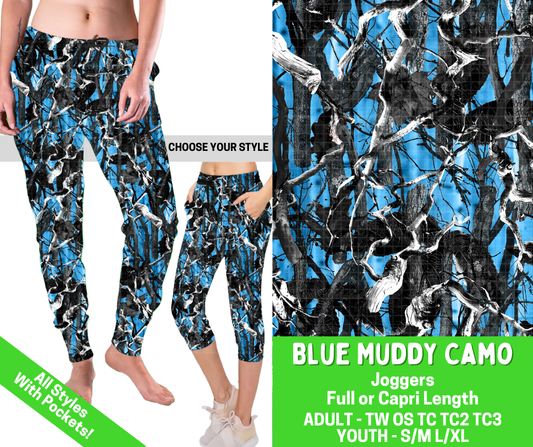 Preorder! Closes 2/25. ETA May. Blue Muddy Camo Combo Jogger Lengths