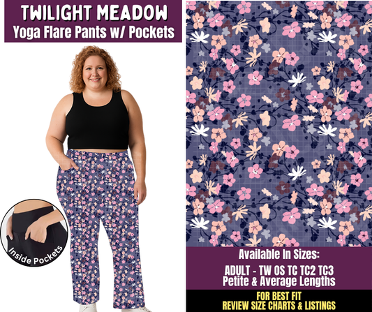 Preorder! Closes 11/4. ETA Feb. Twilight Meadow Yoga Flare Pants